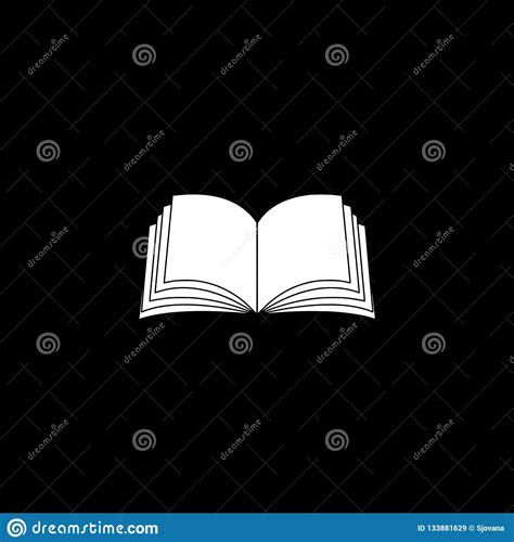 Sign Open Book Icon Or Logo On Dark Background Stock Illustration