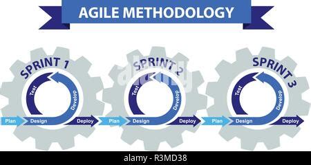 Agile Methodology Life Cycle Diagram Scheme Infographics With Analysis