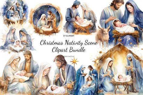 Christmas Nativity Scene Clipart Bundle Graphic By Cupid Art · Creative