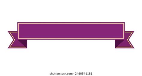 Single Purple Ribbon Banner White Background Stock Vector Royalty Free