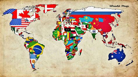 Country Flags Countries World Map Abstract Hd Wallpaper World Map