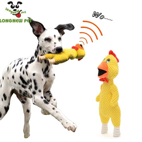 Dogs Plush Toys Yellow Squeaky Shrilling Chicken Weird Shape Style Chew