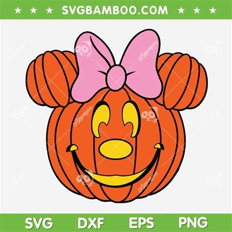 Minnie Mouse Pumpkin Head Svg Png