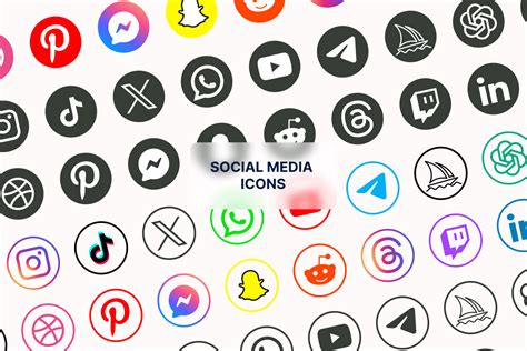 Popular Social Media Logo Icons Graphic By Elchinarts · Creative Fabrica