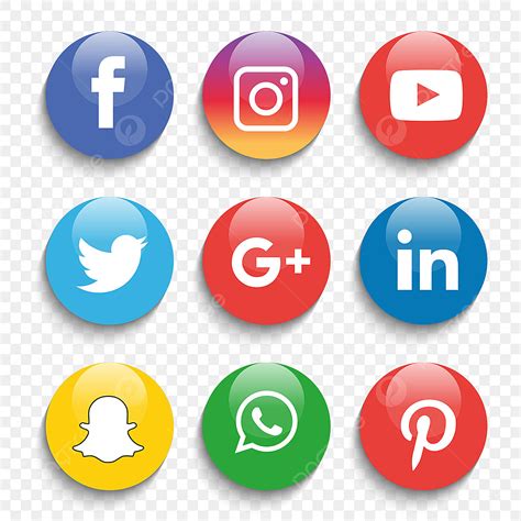 Set Social Media Vector Art Png Social Media Icons Set Logo Vector