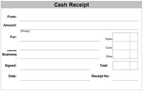 Four Free Receipt Forms For Cash Payments