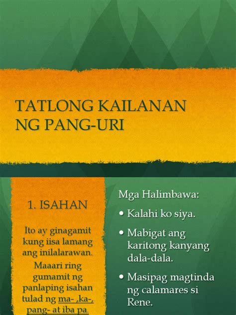 Filipino Kailanan Ng Pang Uri