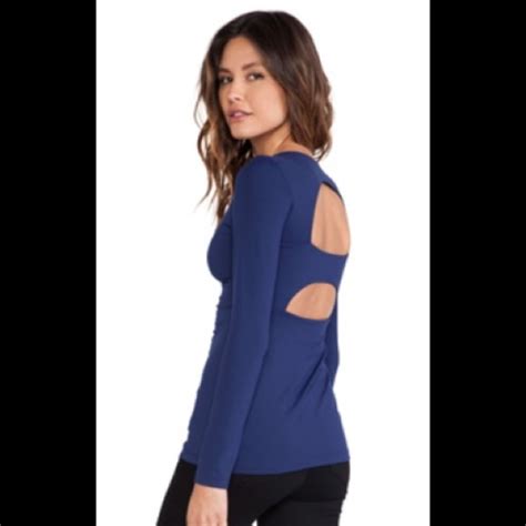 Susana Monaco Inkwell Navy Blue Cut Out Back Top Gem