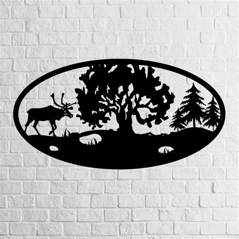 Deer Scene Svg Deer Scene Dxf Svg Cdr File Vector For CNC Panel DXF