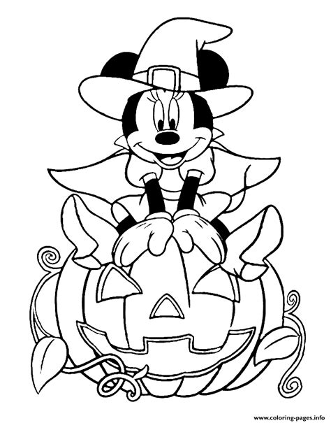 Minniepumpkin Disney Halloween Coloring Page Printable