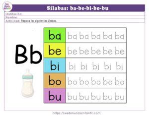 Ejercicios Para Aprender Las S Labas Ba Be Bi Bo Bu Para Ni Os