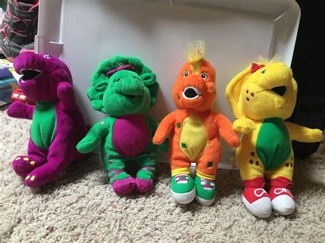 Barney And Friends Plush Doll Barney Riff Bj Baby Bop Full Set With