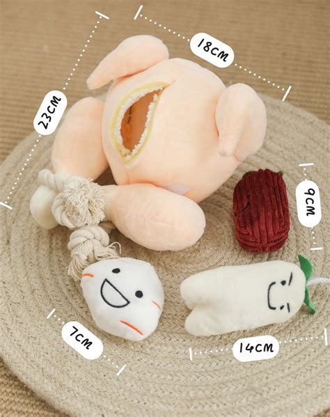 Instock Sniffs Friends Stuffed Chicken Dog Toy Pet Supplies Homes