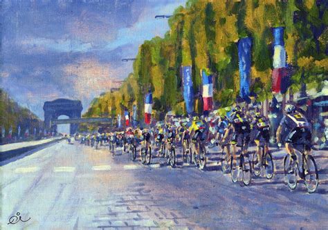 Unique tour de france posters designed and sold by artists. PAINTING LE TOUR: Tour de France 2015, stage 21, Champs ...