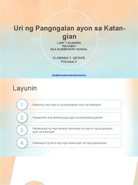 Uri Ng Pangngalan Ayon Sa Katangian Pdf