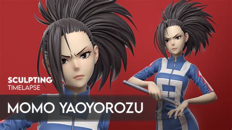 Sculpting Momo Yaoyorozu Process Timelapse Blendernation