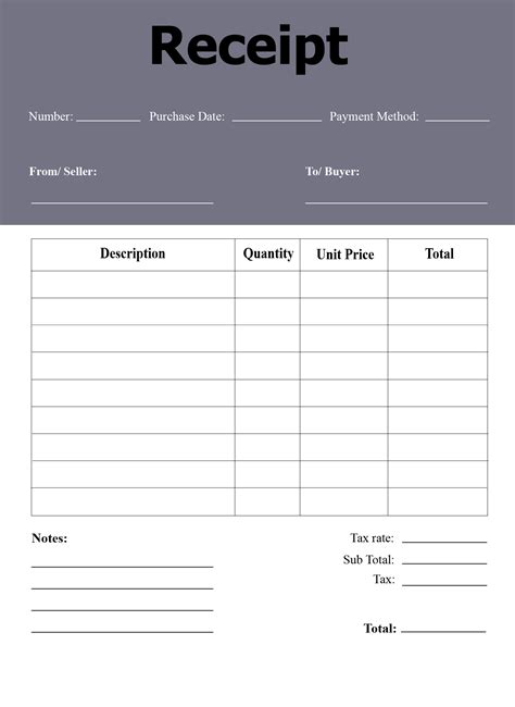 Blank Receipt Form Template 10 Free PDF Printables Printablee