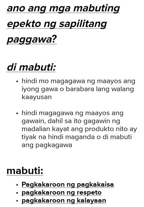 Gawain 2panuto Punan Ang Bawat Kulom Ng Iyong Sagot Tungkol Sa Mabuti