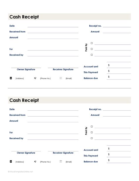 21 Free Cash Receipt Templates Word Excel And PDF