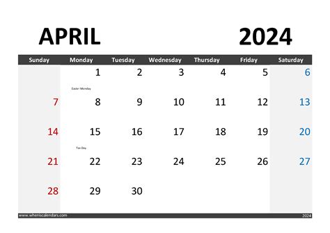 Cute April 2024 Printable Calendar Monthly Calendar