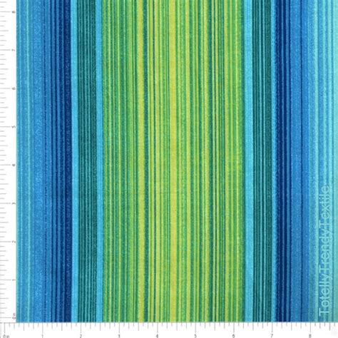 Green And Blue Striped Fabric 1 Yd 29 In By Totellytrendyfabric