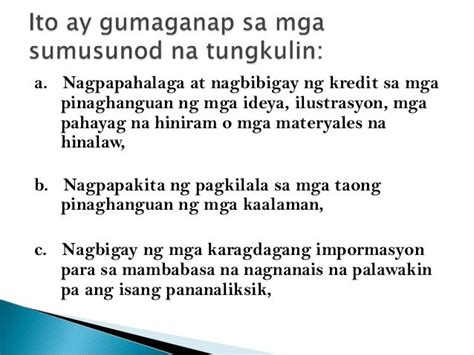 Ang Listahan Ng Mga Sanggunian Filipino