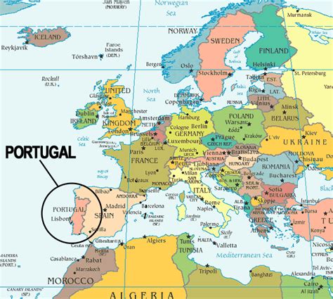 Portugal On A World Map Map Of The World