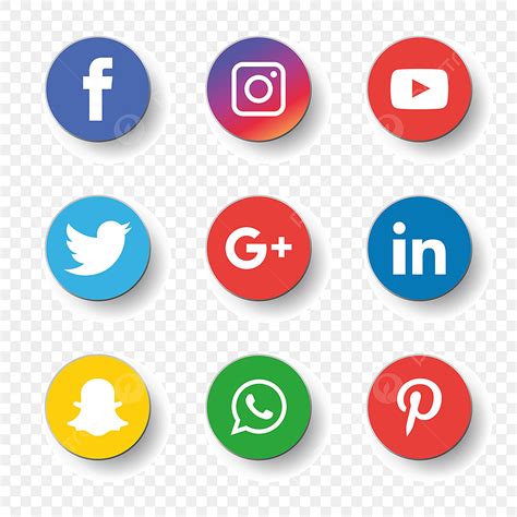 Set Social Media Vector Art Png Social Media Icons Set Logo Vector