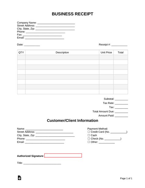 Free Receipt Templates 18 Samples PDF Word EForms