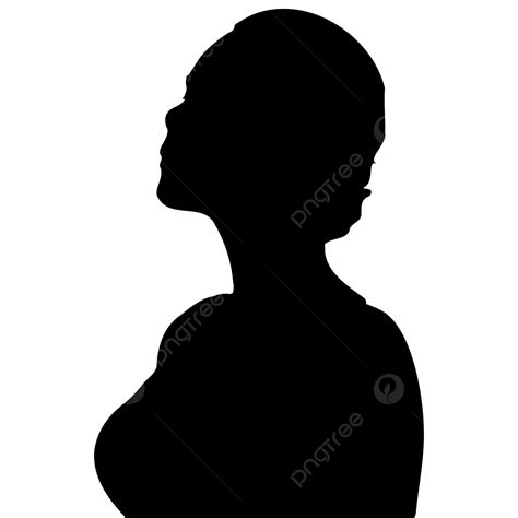 Black African American Silhouette Woman With Side View Vector Isolated