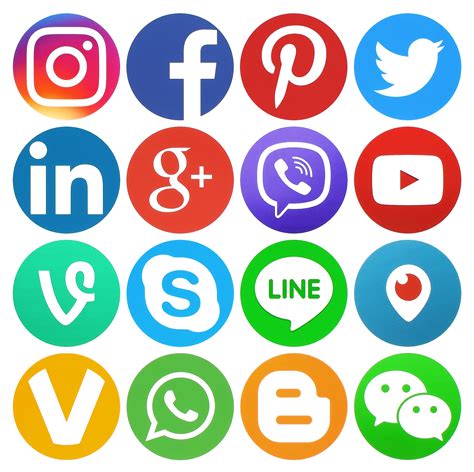 Collection Of Round Popular Social Media Logos Automedia