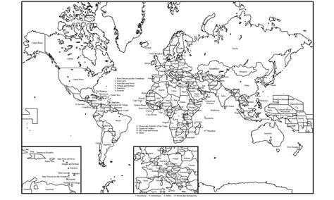 Outline Map Of The World With Countries