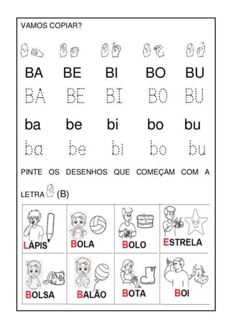 Atividades Silabas Ba Be Bi Bo Bu Para Aprendizado