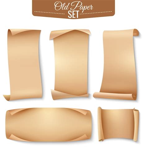 Free Vector Old Paper Banner Set