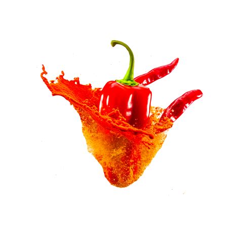 Elegant Red Chili Pepper Splash Drop Generative Ai 26751416 Png