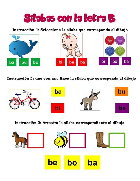 Fichas Para Repasar Las S Labas Ba Be Bi Bo Bu F Actividades De