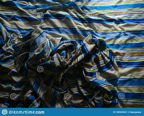 Blue And Green Striped Fabric Textile Concept Stock Image Image Of