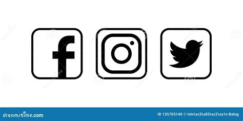 Collection Of Popular Social Media Logos Vector Illustration Editorial