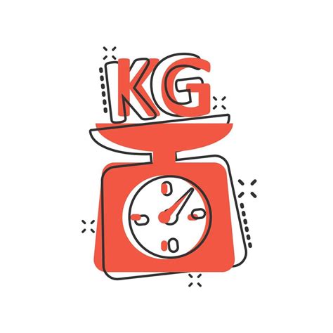 Scale Icon In Comic Style Kilogram Dumbbell Cartoon Vector