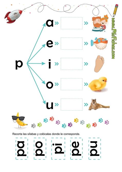 Fichas para Sílabas Pa Pe Pi Po PU Materiales Educativos para Maestras