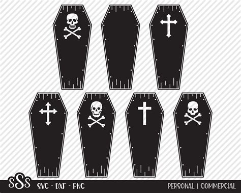 Coffin Bundle SVG Cut File Halloween Shirt Design Graveyard Rip