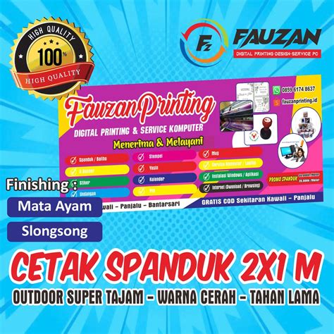 Jual Cetak Banner Spanduk 2x1 Baliho 200x100cm Bahan Flexy 280gsm Satu