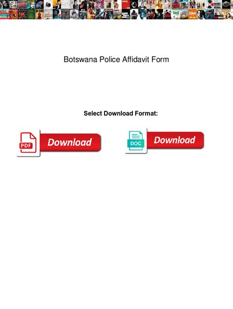 Fillable Online Botswana Police Affidavit Form Botswana Police