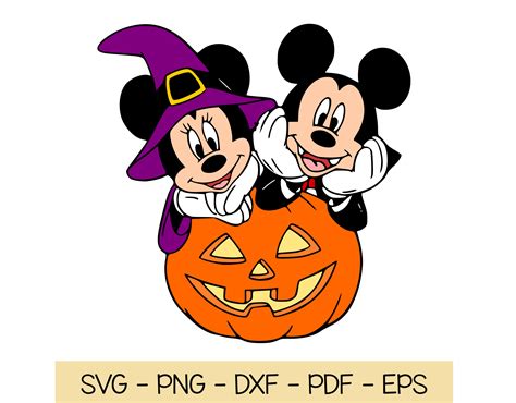 Mickey Minnie Mouse Halloween Svg Pumpkin Svg Halloween Etsy