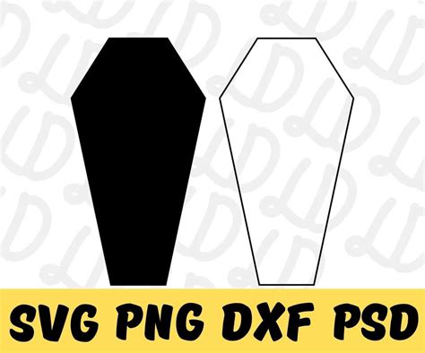 Coffin Svg Png Psd Dxf Coffin Shape And Outline Etsy