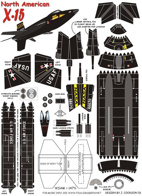 Printable Paper Plane Model Template