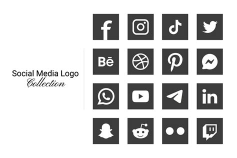 Popular Social Network Logo Icons Graphic By Elchinarts · Creative Fabrica