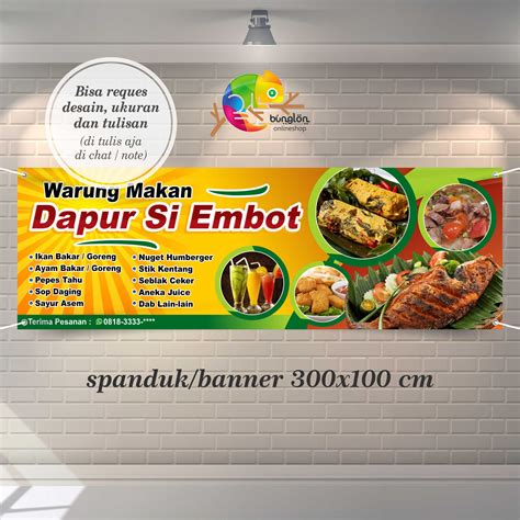 Spanduk Banner Contoh Warung Makan Sederhana Lazada Indonesia