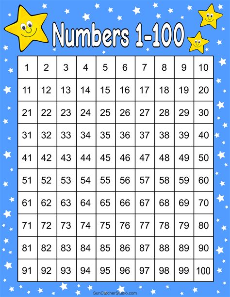 100 Number Chart Printable