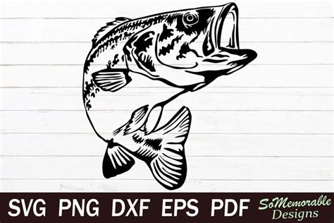 297 Simple Bass Fish Svg Free SVG Fishing Cut Files